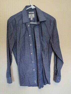 Jos A. Bank Men's Slim Fit Non-Iron Blue Shirt 15.5 - 33 Read